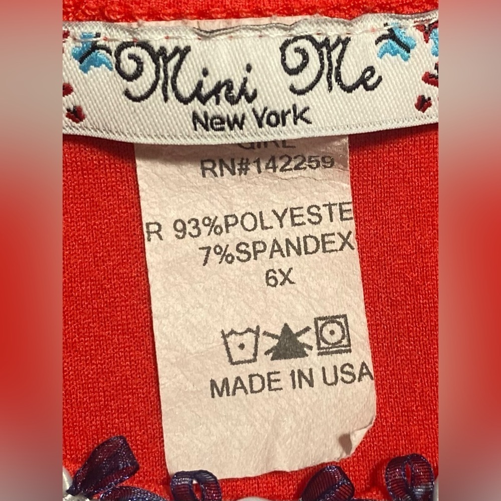 Mini Me New York Girls Red Coral Dress Size 6x - Picture 3 of 3